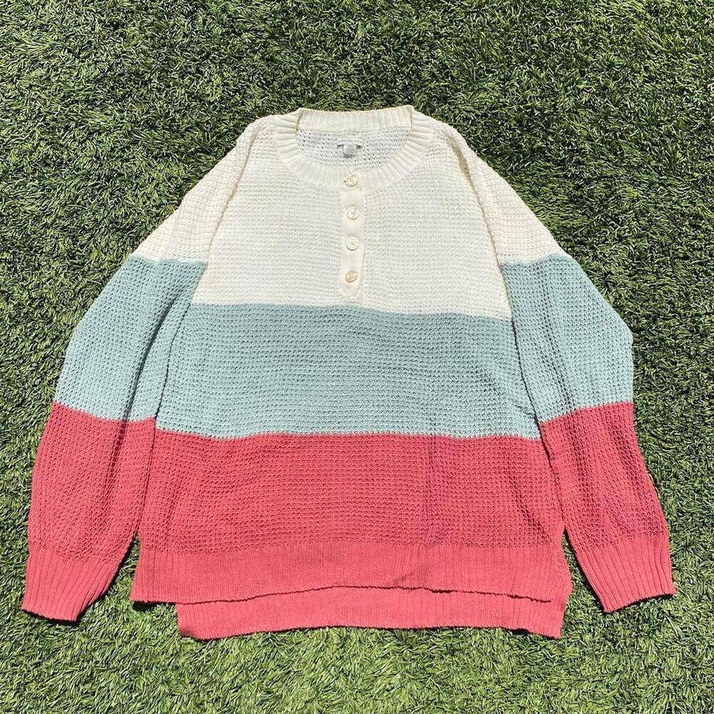 American Eagle Knit Sweater Longsleeve Size S Red White Green Size S